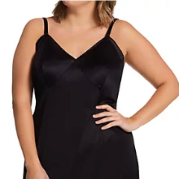 Vintage Black HALF Slip Chemise Lingerie UPPER SLIP SZ 30/32 2X - Picture 1 of 12